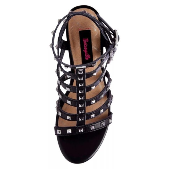 BETSEY Johnson Black Studded Gladiator Sandals 11 - Picture 4 of 6